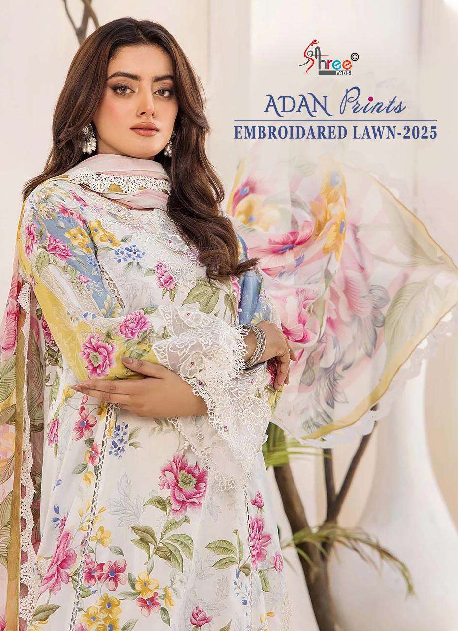 ADAN PRINTS EMBROIDERED LAWN-2025 BY SHREE